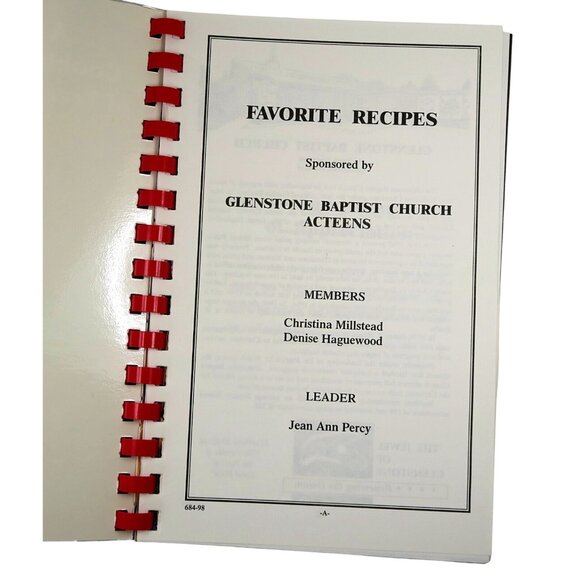 Glenstone Baptist Church Cookbook, Springfield MO, Vintage 1996 Spiral Recipe - Picture 4 of 6